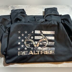 Realtree Pullover W/Antler & USA Flag Logo Men's Hoodie 2XL